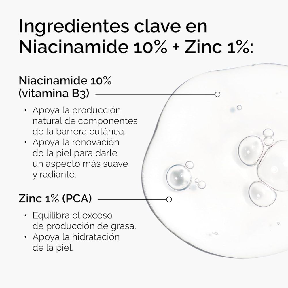 NIACINAMIDE 10% + ZINC 1% (S&Eacute;RUM ANTI-IMPERFECCIONES Y CONTROL DE POROS)